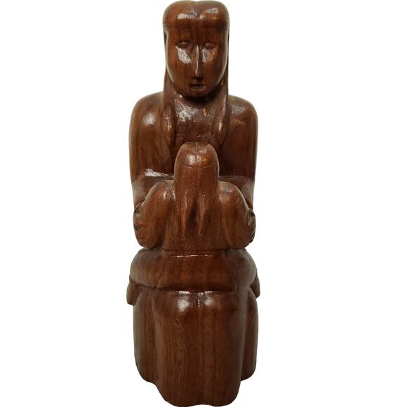 Vintage American Indian Carved Wood Folk Art Sculpture 7" E. Lambert - Picture 2 of 6